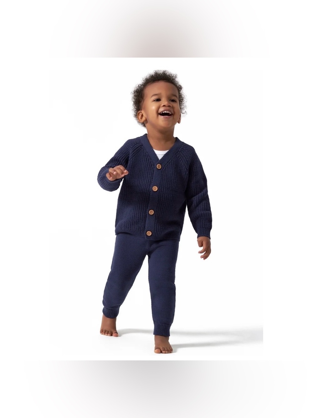 Gerber Navy Knit Cardigan & Pants Toddler Set